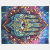 Celestial Hamsa  フリースブランケット (正面(横))