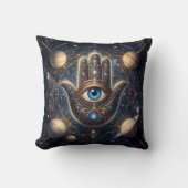 Celestial Hamsa Hand & Evil Eye Cosmic Protection  クッション (正面)