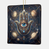 Celestial Hamsa Hand & Evil Eye Cosmic Protection  セラミックオーナメント (左)