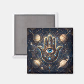 Celestial Hamsa Hand & Evil Eye Cosmic Protection  マグネット (正面/裏面)