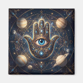 Celestial Hamsa Hand & Evil Eye Cosmic Protection  マグネット (正面)