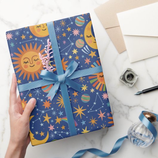 Celestial Hand Drawn Pattern - Wrapping Paper Roll ラッピングペーパー (ギフト)