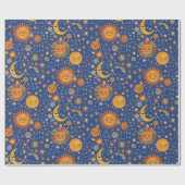 Celestial Hand Drawn Pattern - Wrapping Paper Roll ラッピングペーパー (フラット)