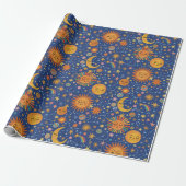 Celestial Hand Drawn Pattern - Wrapping Paper Roll ラッピングペーパー (アンロールド)
