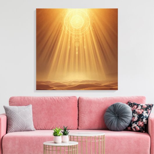 Celestial Harmony Gateway Boho Wall Art | Sacred  キャンバスプリント (インサイチュ (リビング))