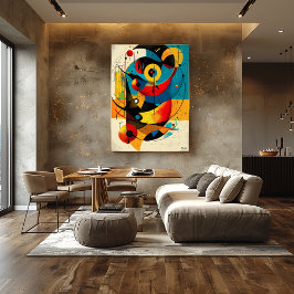 Celestial Harmony – Mid-Century Geometric Flow Wal ポスター