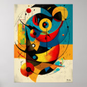 Celestial Harmony – Mid-Century Geometric Flow Wal ポスター (正面)