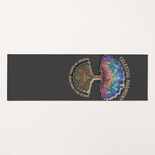 Celestial Harmony Tree | Cosmic Meditation Mandala ヨガマット (正面(横))