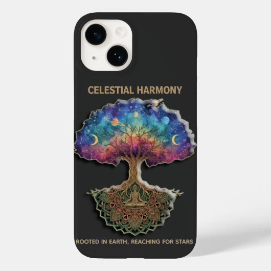 Celestial Harmony Tree | Cosmic Meditation Mandala Case-Mate iPhoneケース (裏面)