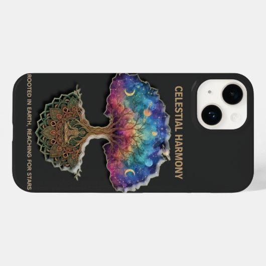 Celestial Harmony Tree | Cosmic Meditation Mandala Case-Mate iPhoneケース (裏面 (横))