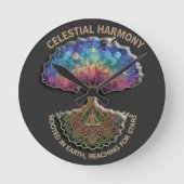 Celestial Harmony Tree | Meditation (NO NUMBERS) ラウンド壁時計 (正面)