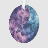 Celestial Harmony: Watercolor Nebula Yin Yang オーナメント (正面)