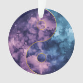Celestial Harmony: Watercolor Nebula Yin Yang オーナメント (正面)
