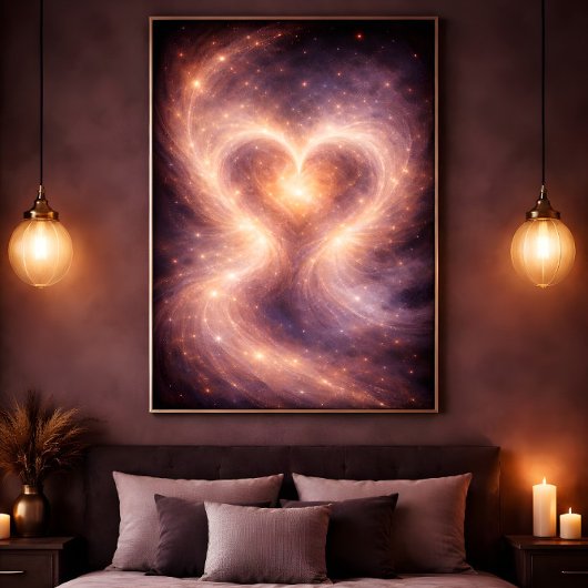 Celestial Heart – Abstract Cosmic Love Art ポスター