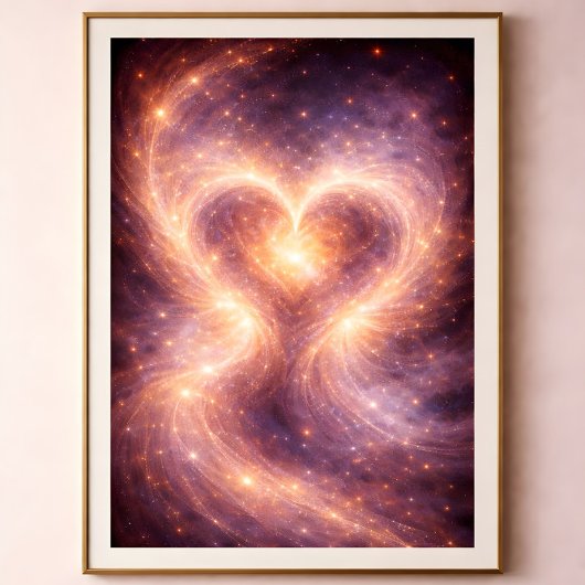 Celestial Heart – Abstract Cosmic Love Art ポスター