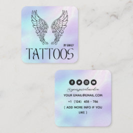 Celestial heaven wing Tattoo Salon Holographic スクエア名刺