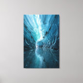 Celestial Ice Cave -Sapphire Blue Abstract Realism キャンバスプリント (正面)