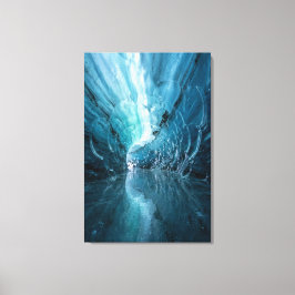 Celestial Ice Cave -Sapphire Blue Abstract Realism キャンバスプリント