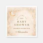 Celestial Ivory Gold Baby Shower スタンダードカクテルナプキン (正面)