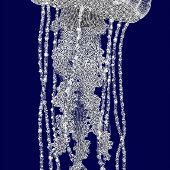 Celestial Jellyfish Dot Art Dreamscape Aesthetic iPhoneケース