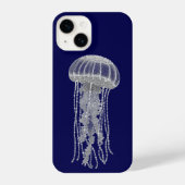 Celestial Jellyfish Dot Art Dreamscape Aesthetic iPhoneケース (裏面)