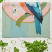 Celestial Kingfisher: A Study in Azure and Gold キッチンタオル (折り畳み)