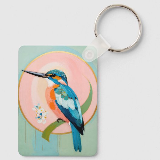 Celestial Kingfisher: A Study in Azure and Gold キーホルダー (裏面)