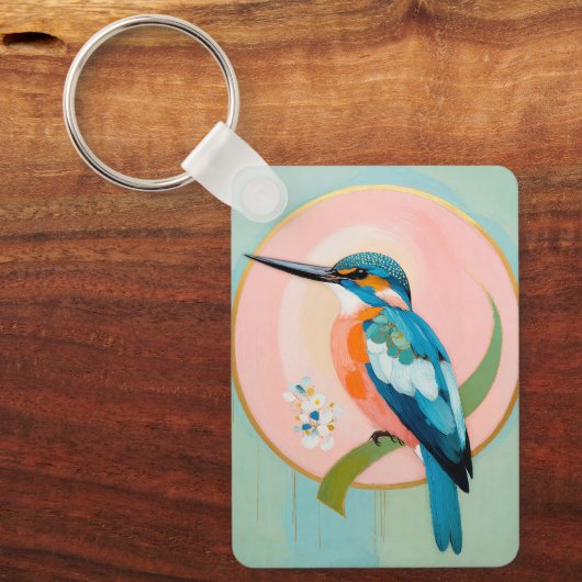 Celestial Kingfisher: A Study in Azure and Gold キーホルダー (正面)