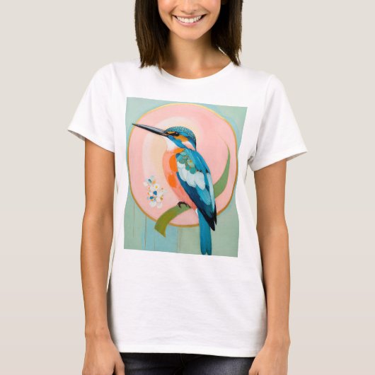 Celestial Kingfisher: A Study in Azure and Gold Tシャツ (正面)