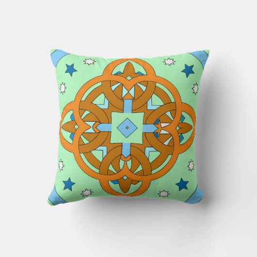 Celestial Knot Art Prints | Unique Star Patterns クッション (裏面)