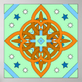 Celestial Knot Art Prints | Unique Star Patterns ポスター (正面)
