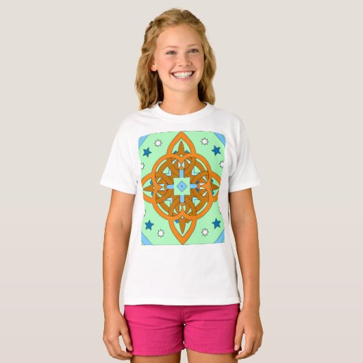 Celestial Knot Art Prints | Unique Star Patterns Tシャツ (正面フル)