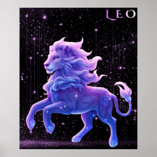 Celestial Leo – Astrology Art ポスター