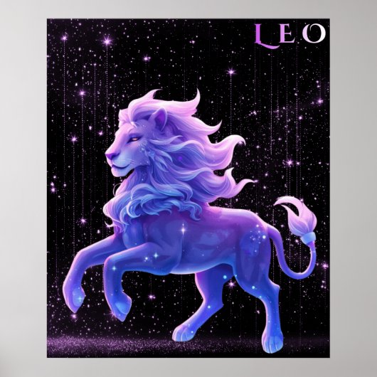 Celestial Leo – Astrology Art ポスター (正面)