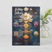 Celestial Light | Lotus Flower Design 招待状 (スタンド正面)