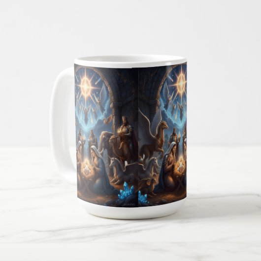 Celestial Light Over Unity – Inspirational Mug コーヒーマグカップ (正面左)