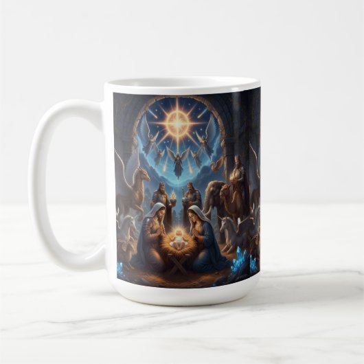 Celestial Light Over Unity – Inspirational Mug コーヒーマグカップ (左)