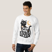 Celestial Magic Black Cat Lover Design スウェットシャツ (正面フル)