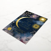 Celestial Magic Moon & Stars Wedding 箔招待状 (回転した状態)