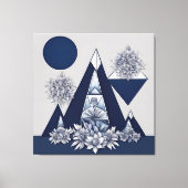 Celestial midnight bloom geometric AI art  キャンバスプリント (正面)