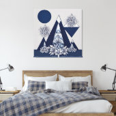 Celestial midnight bloom geometric AI art  キャンバスプリント (インサイチュ (寝室))