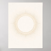 Celestial Minimal Sun Wall Art – Neutral Beige  ポスター (正面)