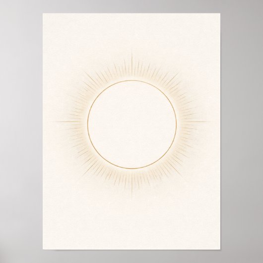 Celestial Minimal Sun Wall Art – Neutral Beige  ポスター (正面)