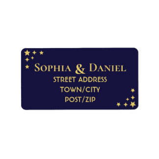 Celestial Minimalist Wedding RSVP Address Labels ラベル