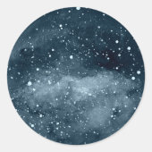 Celestial Moon | 夜の空の封筒シールステッカー ラウンドシール (正面)