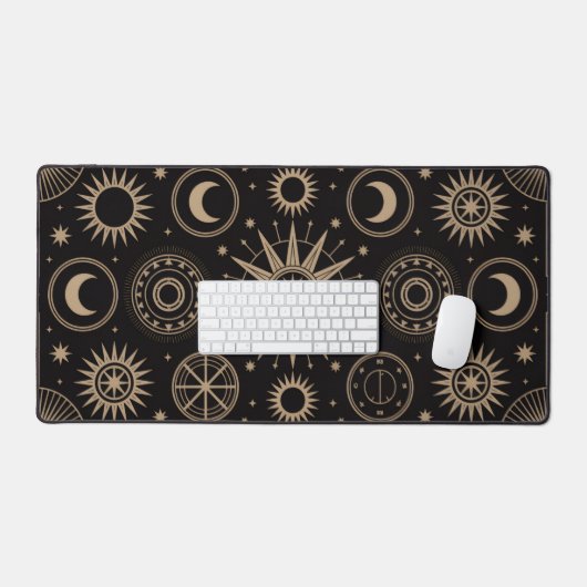 Celestial Moon and Stars デスクマット (キーボード&マウス)