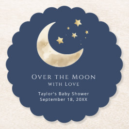 Celestial Moon and Stars Over the Moon Coaster ペーパーコースター