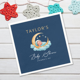 Celestial Moon and Stars Over the Moon Paper スタンダードカクテルナプキン