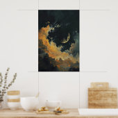 Celestial Moon and Stars Wall Decor, Dark Crescent ポスター (キッチン)