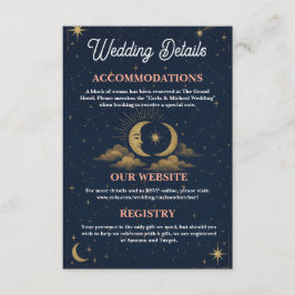 Celestial Moon and Stars Wedding Details Enclosure エンクロージャーカード